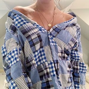 Blue Patchwork Flannel